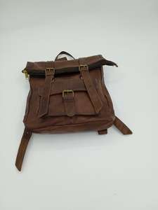 Antique Brown Leather Roll Top Backpack Mens Cowhide Travel Rucksack Laptop <b>Bag</b> Vintage Handcrafted <b>Pack</b> LTBP-0104 - Product Image 3