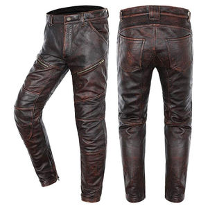 SMART SHINE ENTERPRISES Pantalon en cuir premium pour homme, coupe droite classique, poids moyen, doux, durable, confortable, décontracté, hiver - Product Image 1