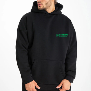 Sweat à capuche pour homme, personnalisable OEM, grandes tailles, 100% coton molletonné, coupe classique, doublé, hiver, éco-responsable - Product Image 3