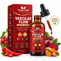 Gouttes Naturelles à Base de Plantes pour la Circulation Sanguine : Cayenne, Curcuma, Aubépine, Betterave, K2, D3 – Santé Cardiaque, Énergie, Métabolisme – Pour Adultes, Compatible Végétalien