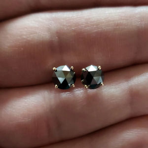 Pendientes de Diamantes Negros Redondos de Corte Brillante de 1.50 Ct en Oro de 14K, Joyería Genuina de Lujo para Mujer, Regalo Elegante para Bodas y Fiestas - Product Image 1