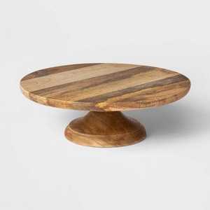 Soporte decorativo para pasteles, base redonda de madera, plato giratorio hecho a mano para servir repostería - Product Image 2
