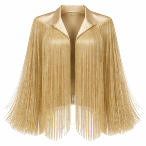 Cape à franges dorées sur mesure, directement de l'usine, pour vestes de mariage - Fabricant OEM en gros - Product Image 1