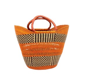 Sac fourre-tout en jonc de mer tressé à motifs géométriques, avec poignée en cuir et queue d'hirondelle rayée, sac de plage d'été, vente en gros - Product Image 1