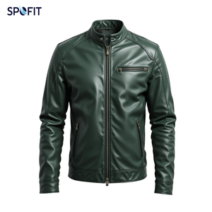 Blouson de motard en cuir véritable marron clair pour homme, coupe ajustée, blouson de motard, design de couleur de tissu personnalisé, prix abordables - Product Image 4