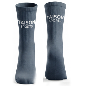 Taison Sports 200 GSM Premium <b>Wool</b>/Spandex Quick Dry Breathable Floorball <b>Socks</b> Red Black Reinforced Panels Custom Hand Drawn - Product Image 1