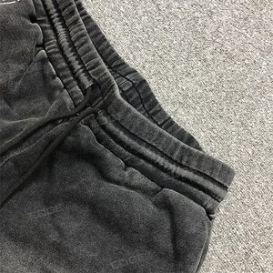 Men's Solid Color Mid Waist Washed Cotton Shorts Drawstring Casual Short Pants Breathable Knitted <b>Fabric</b> Style - Product Image 4