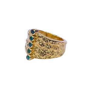 Wedding Wear 925 Sterling Silver Gold Plated Jewelry Emerald Gemstone Women Wear Classic <b>Couple</b> <b>Ring</b> - Product Image 3