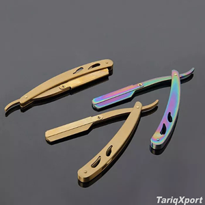 Navaja de Afeitar Profesional para Barbería, Hoja de Acero Inoxidable, Mango de Madera/Acero, Colores Personalizados, Opciones de Logotipo, para Cara y Cuerpo - Product Image 5