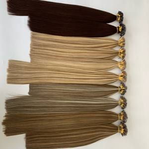 Venta al por mayor doble dibujado cutícula alineada Virgen ruso Remy extensiones de cabello Nano punta sola trama cabello humano onda Kinky Afro - Product Image 6