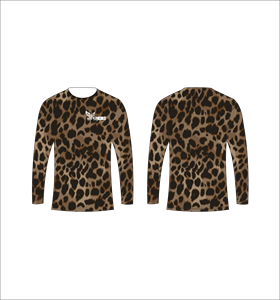 T-shirt personnalisé à manches longues sublimé, motif marbré abstrait, col rond, vêtements de sport haute performance, collection Ferocious, vente en gros - Product Image 4