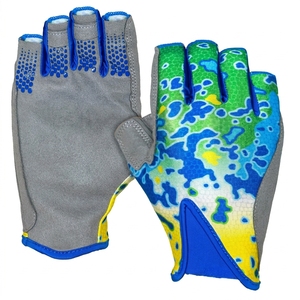 Fishing Gloves Half <b>Finger</b> <b>Light</b> Gray Synthetic Breathable Lightweight Smart Hook and Loop Closure Unisex All Seasons - Product Image 6