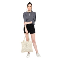 Sac fourre-tout en coton macramé au crochet Brazeal Studio, haute couture glamour, pour femme, logo personnalisé, fait main, naturel, décontracté, quotidien