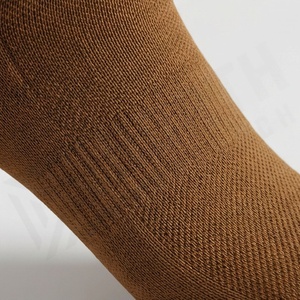 Crew <b>Socks</b> Solid Color Breathable Knitted Regular Style Adult Casual Wear Brown - Product Image 5