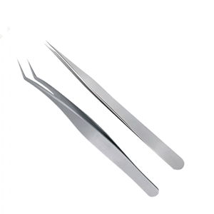 Ensemble de 2 pièces en acier inoxydable pour soins de beauté, ciseaux à sourcils droits et courbés CE PK - Product Image 1