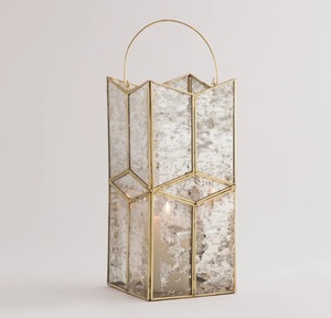 OEM Manufacturer Luxury Metal <b>Lantern</b> With Glass Panels For Hotel Restaurant Wedding Event And Outdoor Garden Decoration - Product Image 5