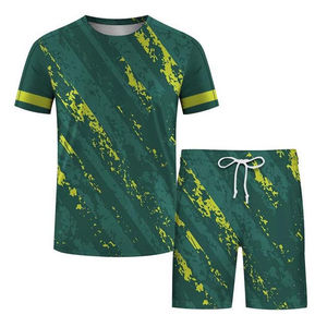 Custom Sublimation Printed Men's Plus Size T-shirts Shorts <b>Sets</b> <b>Knitted</b> Quick Dry Breathable Cotton Custom Colors Summer Street - Product Image 5