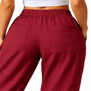 Pantalones Cargo Casuales para Mujer, Corte Regular, con Bolsillos, Ligeros, Suaves, Transpirables, Ecológicos, de Poliéster/Algodón, Cómodos - Product Image 6