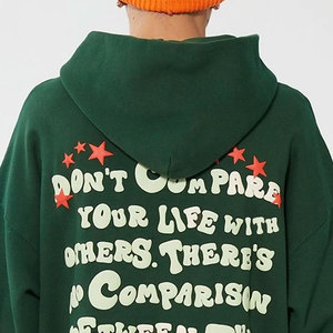 Hoodies tendance à la mode, couleur unie, impression en relief, prix bas, hoodies personnalisés avec impression en relief pour hommes - Product Image 4