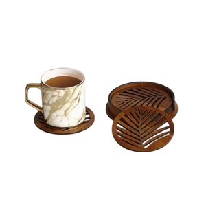 Handmade Round Resin And Wood <b>Coasters</b> Set Of 4 Geometric Patterned Drink Mats For Coffee <b>Table</b> Eco-Friendly Tabletop Decoration - Product Image 6