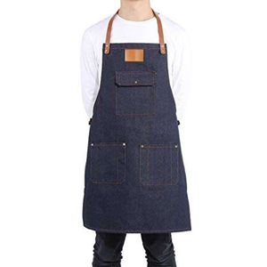 Unisex Faux Leather <b>Waterproof</b> <b>Work</b> Apron Dust Proof Adjustable Crossback Utility Workshop Coverall Multi Pocket Workwear - Product Image 3