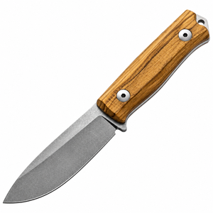 Cuchillos de Caza con Mango de Madera Natural Marrón, Hoja Fija Gris y Funda de Cuero Marrón para Acampar, Hacer Senderismo y Viajar al Aire Libre - Product Image 3