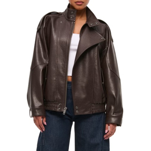 Nouvelle veste en cuir pour femme, style ample, en cuir d'agneau, pour le printemps et l'automne. - Product Image 1