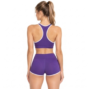 <b>Women</b> Yoga <b>Shorts</b> <b>Set</b> Custom Logo Printed Racerback Bra Fitness Wear Base Layer <b>Shorts</b> Ladies Gym Workout 2 Piece <b>Shorts</b> <b>Set</b> - Product Image 4