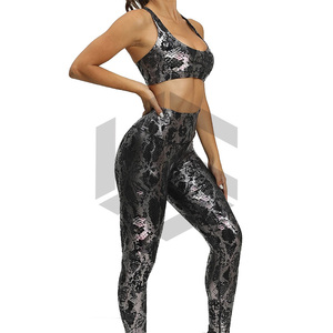 Ensemble de vêtements de sport pour femmes en 7 pièces, couleur unie, pour la salle de sport, la remise en forme et l'entraînement - Matière Spandex/Nylon avec ACTIVE STRETCH - Product Image 2
