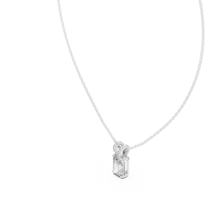 Fast Delivery 925 Sterling <b>Silver</b> Cubic Zirconia Pendant Four Claws Emerald Cut Pendant <b>Necklace</b> - Product Image 4