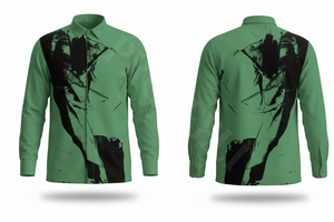 Chemise à manches longues imprimée à motifs abstraits personnalisés, design artistique élégant, tendance, décontractée, pour le bureau, vente chaude - Product Image 4