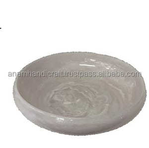 Juego de cuencos para servir de resina amarilla Bohemia personalizada, cartón empaquetado altamente pulido tallado a mano de alta calidad para hotel en casa - Product Image 3