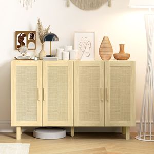Credenza Artigianale con Ante in Rattan per Sale da Pranzo di Ville e Agriturismi - Product Image 2