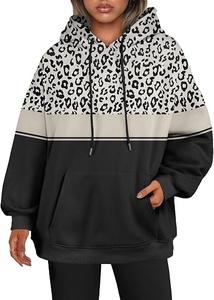 Sudadera con Capucha Extra Grande para Mujer, Forrada de Felpa, Transpirable, de Poliéster/Algodón, Manga Larga, Hombros Caídos, Tejido de Punto, para Otoño, Estilo Casual - Product Image 5