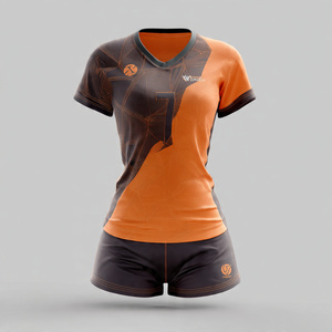Women V-Neck Volleyball Uniform High Quality <b>Short</b> Sleeve Volleyball Jersey <b>Shorts</b> Set 100% Polyester Volley Ball Uniforms - Product Image 3