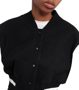 Streetwear Women Cropped Varsity <b>Jacket</b> Manufacturer | Trend Fit Windproof Eco-Friendly Wool/Polyester Winter - Product Image 5