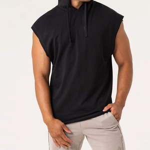 Men's Sleeveless <b>Hoodie</b> for Gym <b>Workout</b> Fitness Training Casual Streetwear Comfortable Sleeveless <b>Hoodie</b> For Activewear - Product Image 5