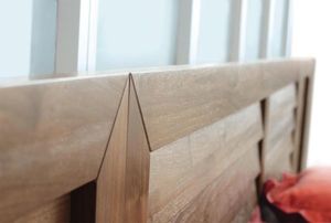 Wholesale Solid Acacia & Mango Wood Floating <b>Bed</b> <b>Frame</b> | Contemporary Walnut Finish Hotel Bedroom Furniture - Product Image 3