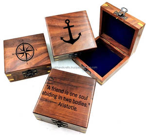 Personalized Engraved Walnut <b>Wood</b> Jewellery <b>Box</b> with Sliding <b>Lid</b>-Tayyab Handicraft Model 34648 - Product Image 4