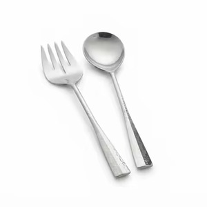 Juego de Cubiertos de Metal Modernos para Servir Ensaladas, Tenedor y Cuchara con Acabado Espejo, Resistentes al Óxido, Aptos para Alimentos, para Catering - Product Image 1