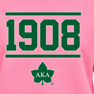 Sudadera Premium AKA Rosa para Mujer, Cuello Alto, Estampado Gráfico Personalizado 1908, Corte Holgado Informal, para Eventos de Hermandades - Product Image 6
