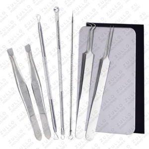 ชุดอุปกรณ์กำจัดสิวหัวดำและสิวอักเสบ 7 ชิ้น ทำจากสแตนเลสกันน้ำ ได้รับการรับรองมาตรฐาน CE ISO พร้อมบริการสกรีนโลโก้ - Product Image 5