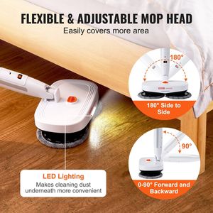Doppio testa Cordless elettrico Mop LED faro 40 Min durata batteria serbatoio acqua pastiglie in microfibra per legno duro/piastrelle di pulizia del pavimento - Product Image 3