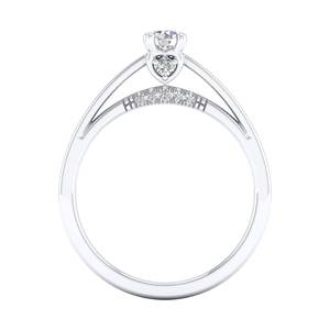 Anillo de Compromiso REYES con Moissanita de Plata de Ley 925 Certificada GRA, Chapado en Oro Blanco de 14K, Joyería y Accesorios para Mujer - Product Image 4