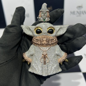 Colgantes Personalizados de Dibujos Animados Estilo Hiphop Unisex, Dijes con Diamantes Moissanite de Color D VVS, Plata 925, Baño de Oro Rosa - Product Image 6