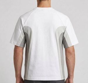 T-shirt personnalisé pour homme à manches raglan blanches avec imprimé numérique gris, séchage rapide, coupe décontractée, col rond - Product Image 6