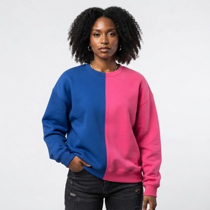 Sudadera de Dos Tonos para Mujer, Holgada, Estilo Casual, Manga Larga, para Uso Diario, Ropa de Moda al por Mayor - Product Image 5