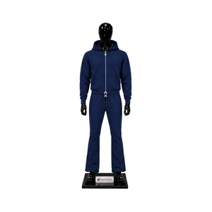 Conjunto Deportivo Azul Marino para Hombre, Sudadera con Cremallera Completa y Pantalones Acampanados, Conjunto de Dos Piezas, Ropa Deportiva Informal para Correr, Venta al Por Mayor - Product Image 1