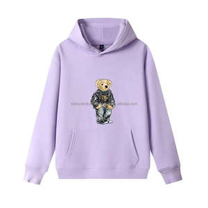 Sudadera con Capucha de Forro Polar de 400g para Mujer, Alta Calidad, Estilo Ralph Lauren X-Bear, Impresión por Transferencia de Calor, Transpirable, Sudadera con Capucha para Invierno - Product Image 1