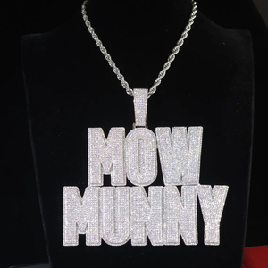 Moissanite Diamonds <b>Iced</b> <b>Out</b> Cuban Link <b>Chain</b> Necklace In 925 Silver For Bold Hip Hop Fashion Jewelry - Product Image 1